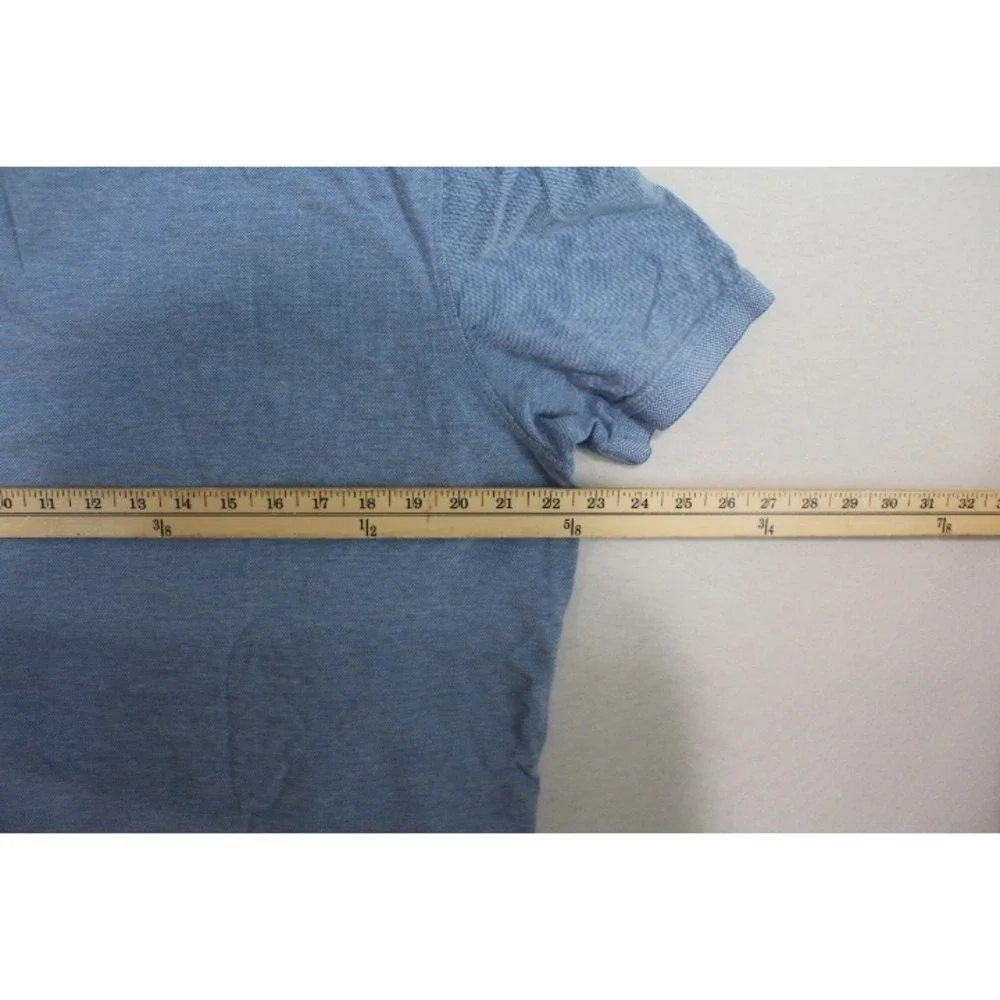 Banana Republic Polo Men XL Blue Excellent Organic Cotton Pique Short Sleeve